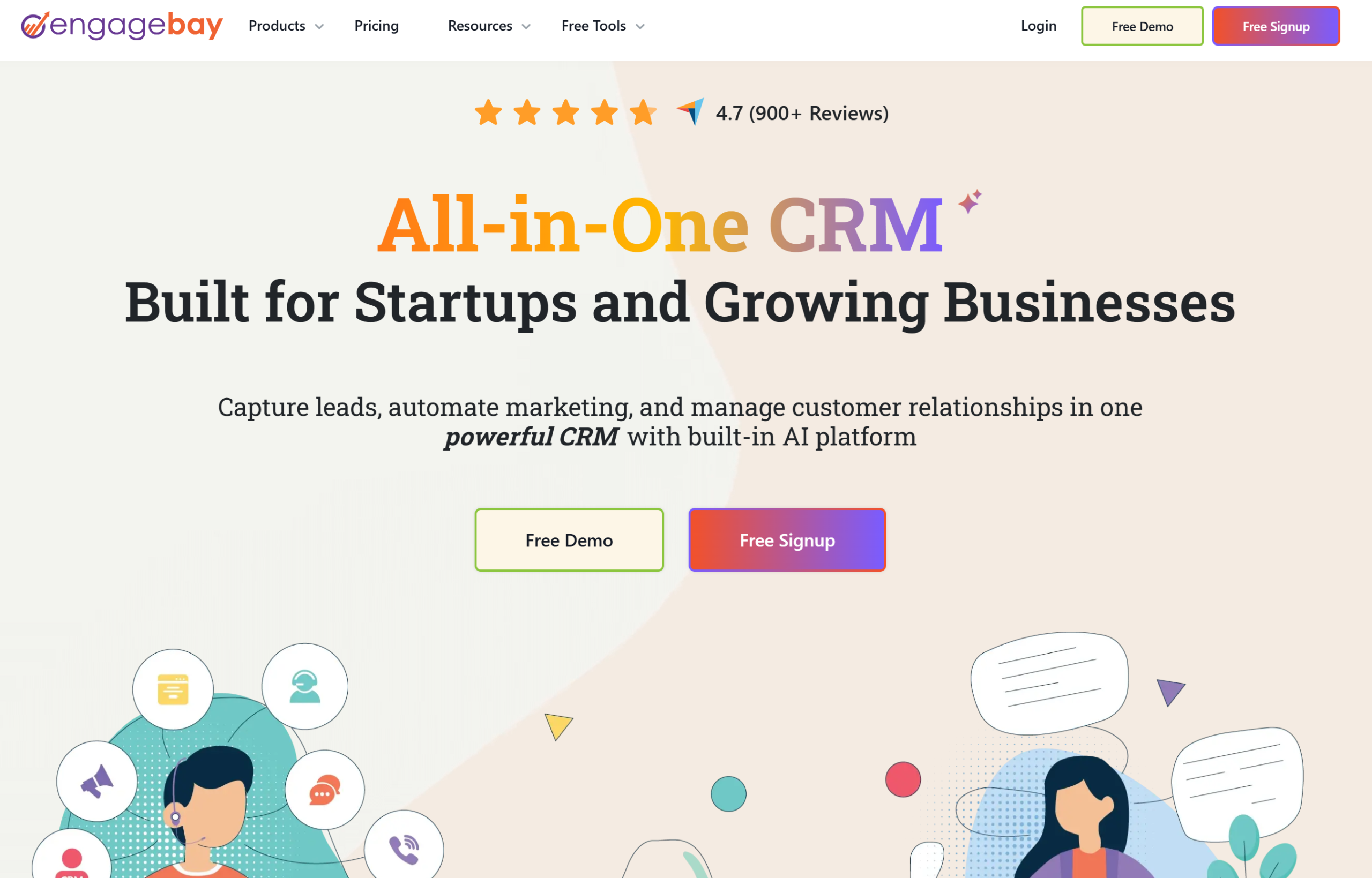 Illustration de EngageBay sur la page du deal de Freelance Stack