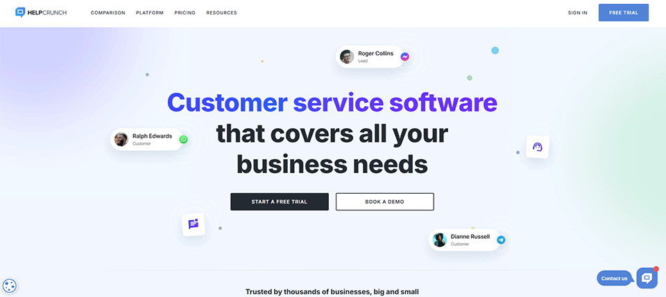 Illustration de Help Crunch sur la page du deal de Freelance Stack