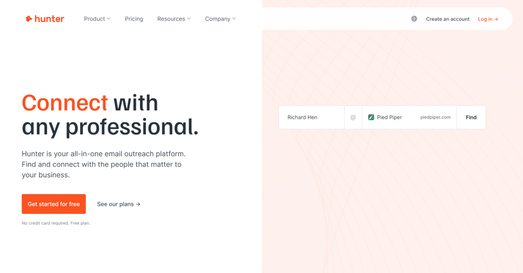 Illustration de Hunter Email sur la page du deal de Freelance Stack