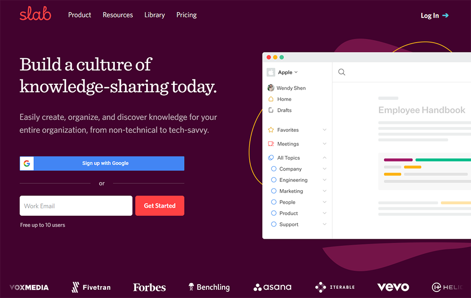 Illustration de Slab sur la page du deal de Freelance Stack