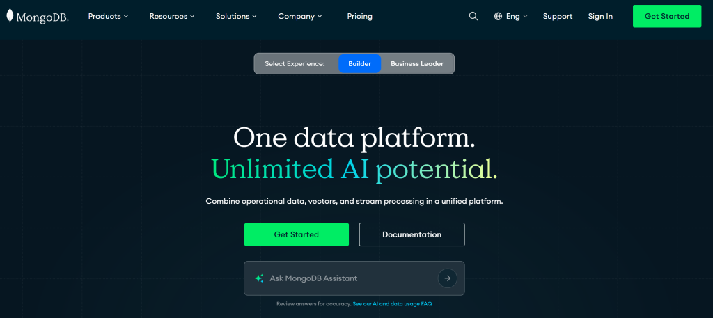 Illustration von MongoDB auf der Angebotsseite Freelance Stack