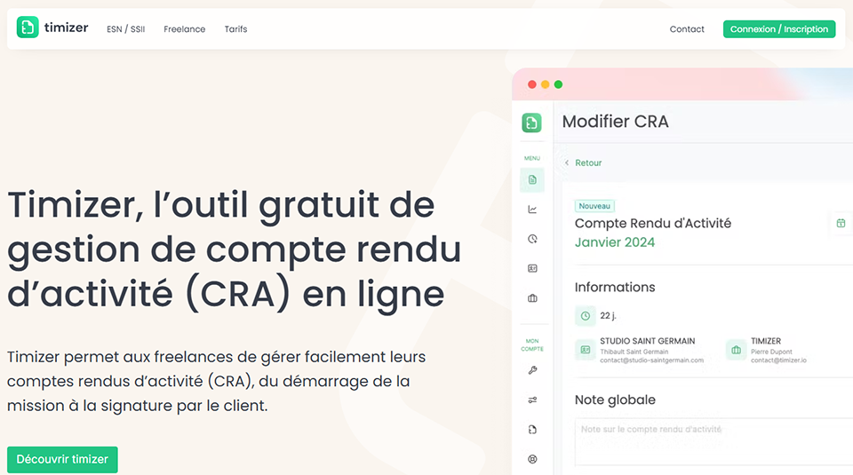 Illustration de Timizer sur la page du deal de Freelance Stack