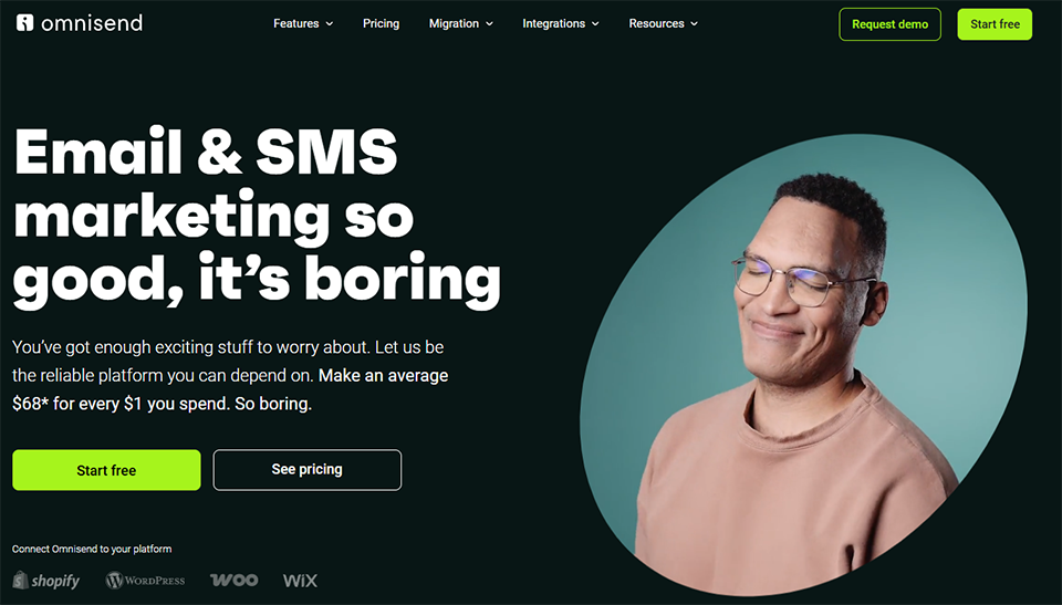 Illustration de Omnisend sur la page du deal de Freelance Stack