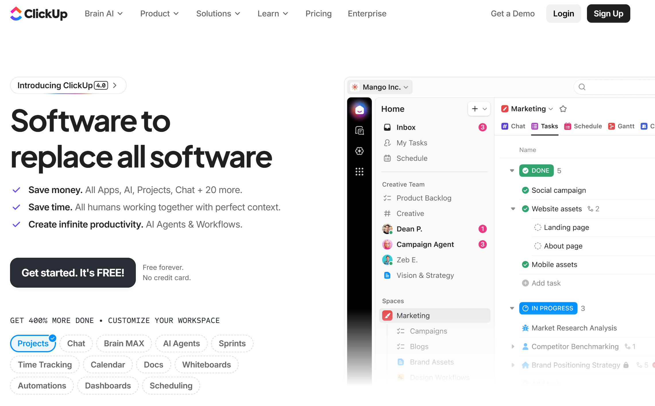 Illustration de ClickUp sur la page du deal de Freelance Stack