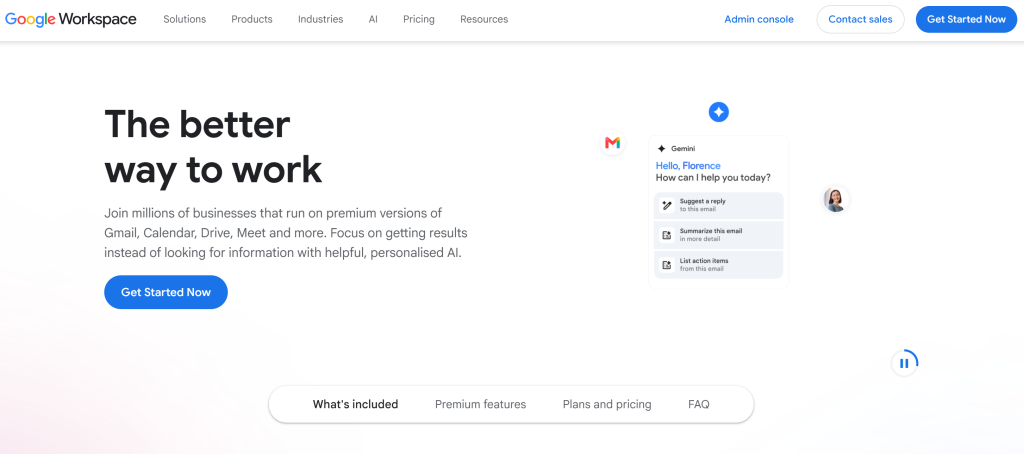 Illustration von Google workspace auf der Angebotsseite Freelance Stack