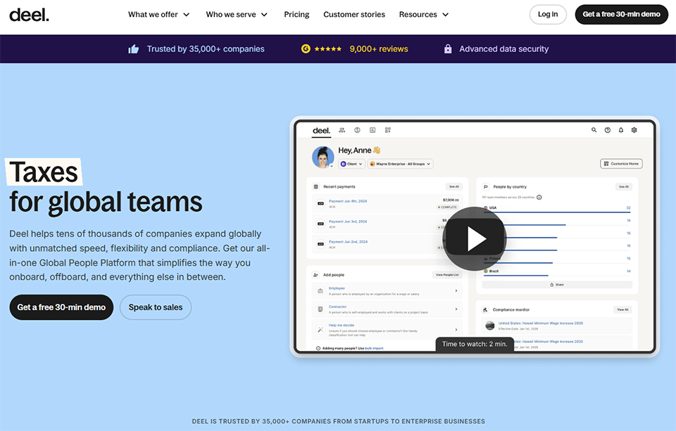 Illustration de Deel sur la page du deal de Freelance Stack