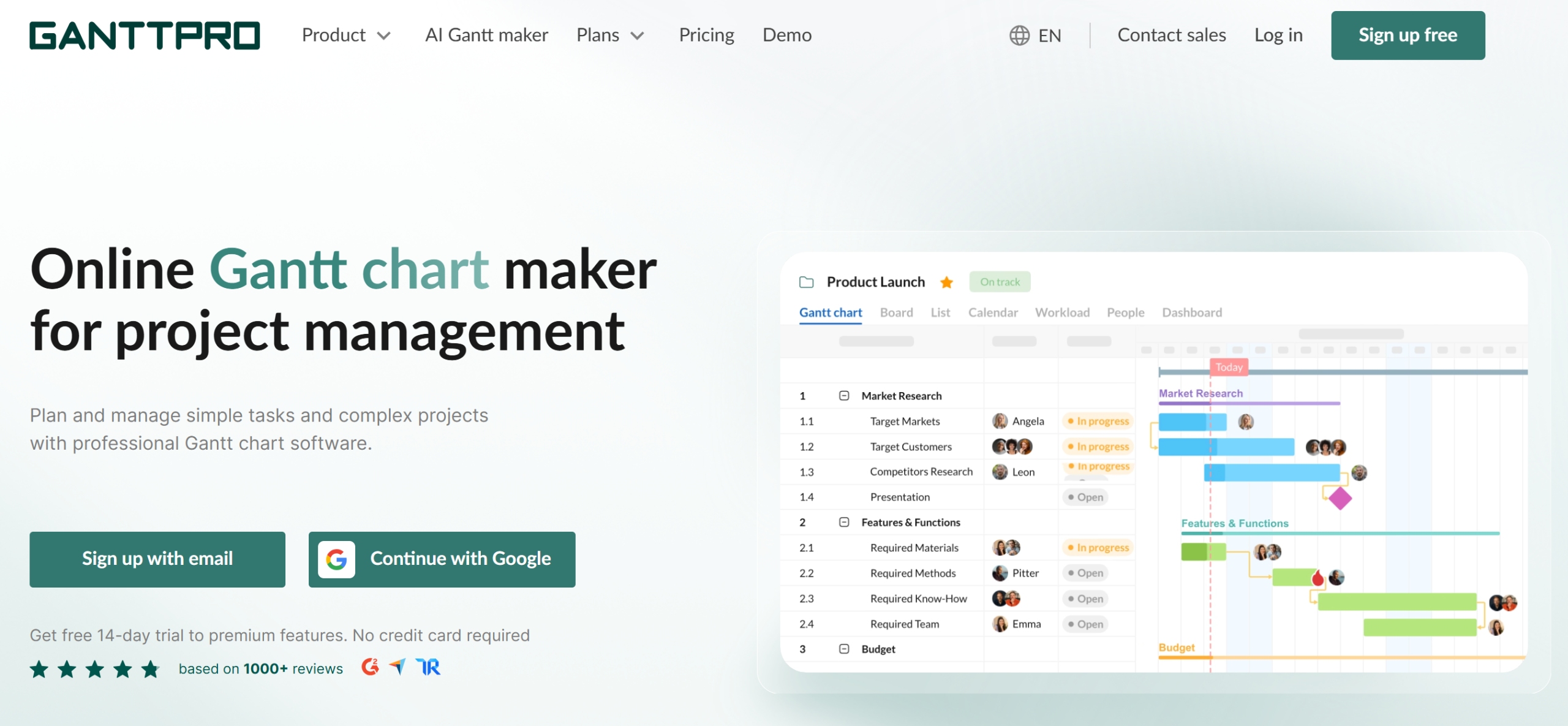 Illustration de GanttPRO sur la page du deal de Freelance Stack