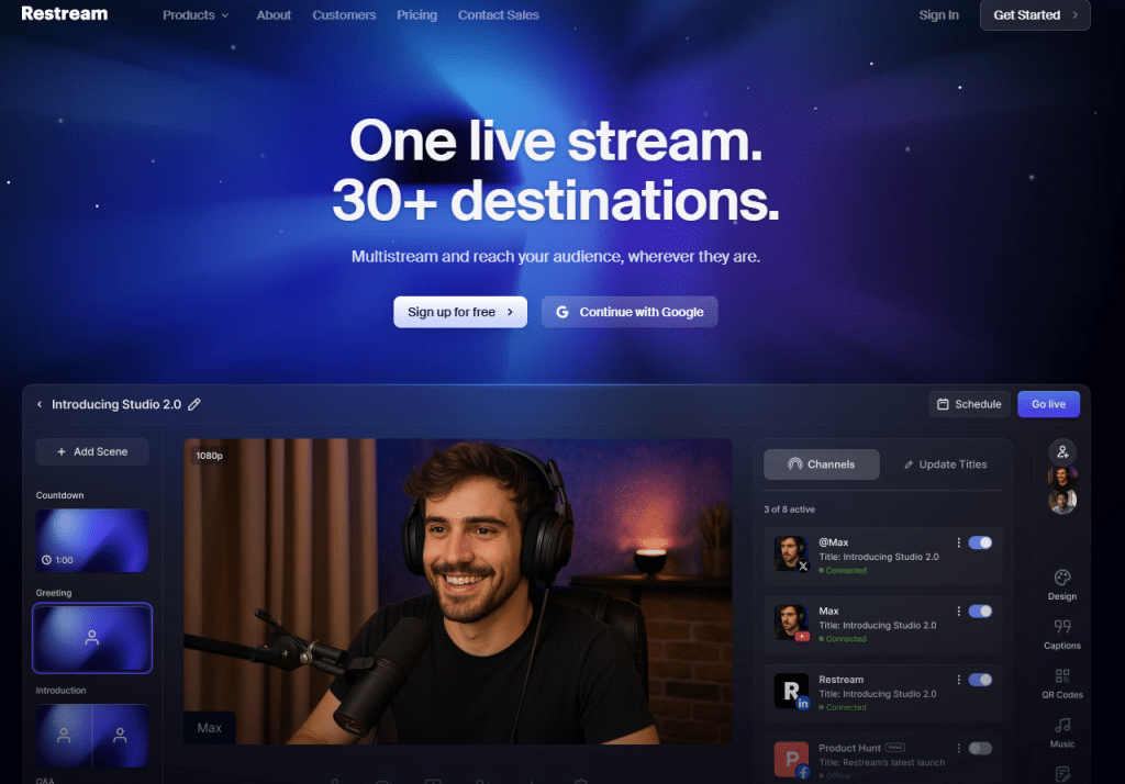 Illustration of Restream on Freelance Stack's deal page