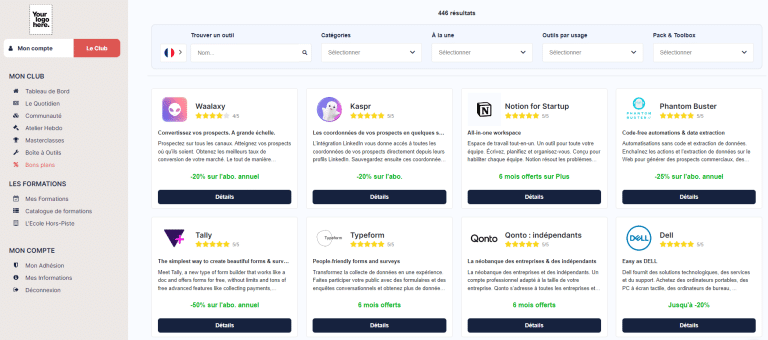 Ejemplo de marca blanca de Freelance Stack
