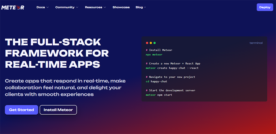 Illustration de Meteor.js sur la page du deal de Freelance Stack
