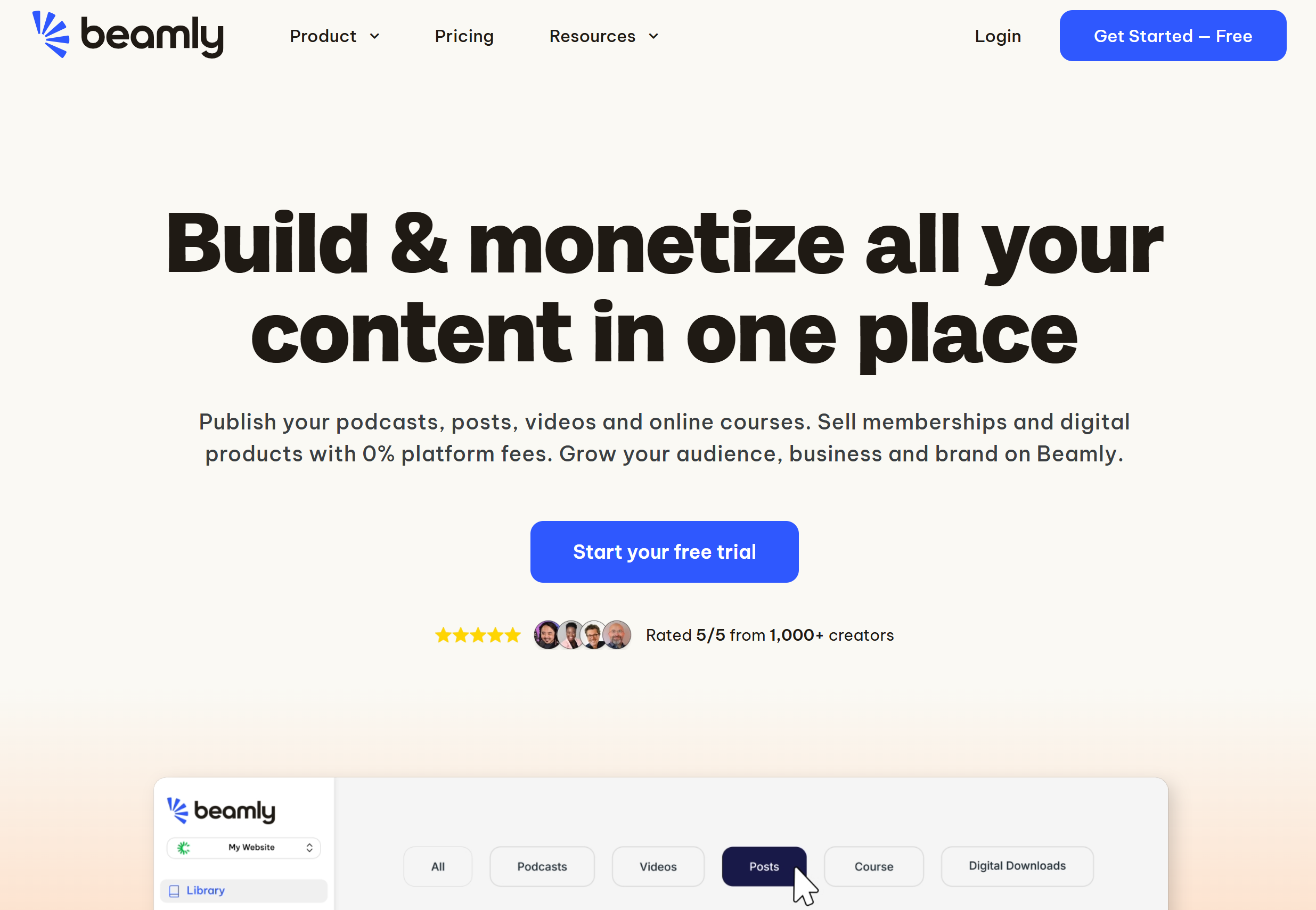Illustration de Beamly (ex Podcastpage) sur la page du deal de Freelance Stack