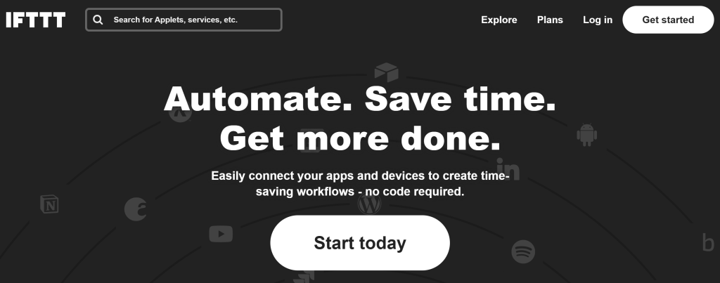 Illustration von IFTTT auf der Angebotsseite Freelance Stack