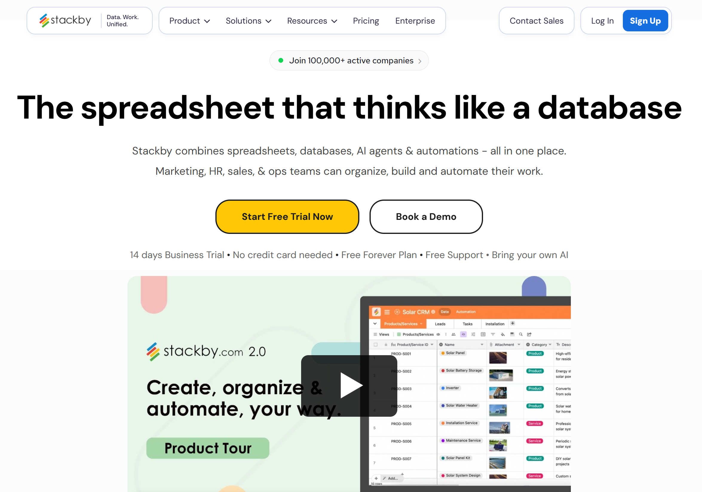 Illustration de Stackby sur la page du deal de Freelance Stack