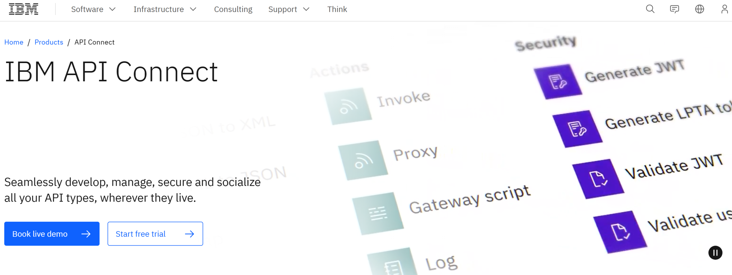 Illustration de IBM API Connect sur la page du deal de Freelance Stack