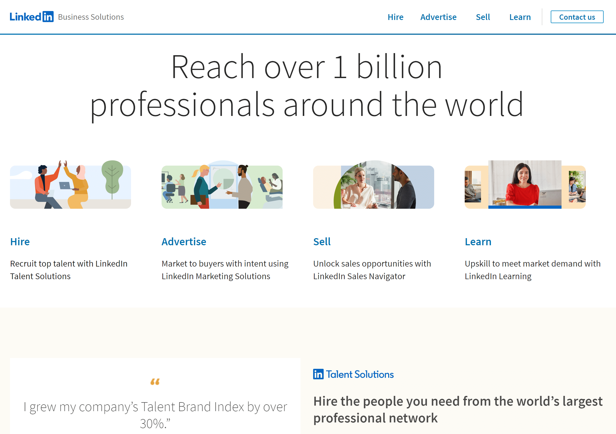 Illustration of the LinkedIn Ads website