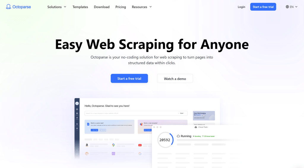 Illustration of Octoparse on Freelance Stack's deal page