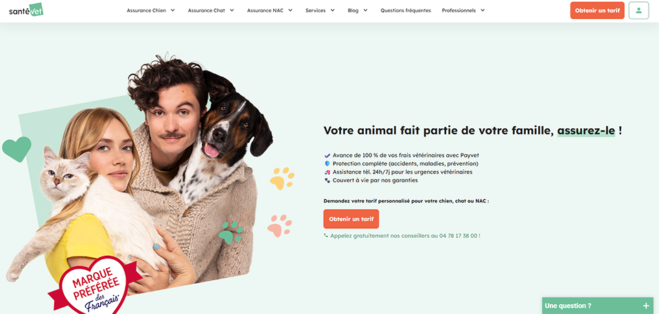 Illustration de SantéVet sur la page du deal de Freelance Stack