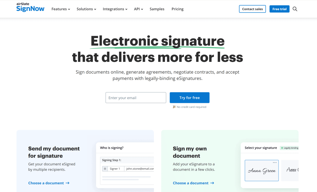 Illustration de SignNow sur la page du deal de Freelance Stack