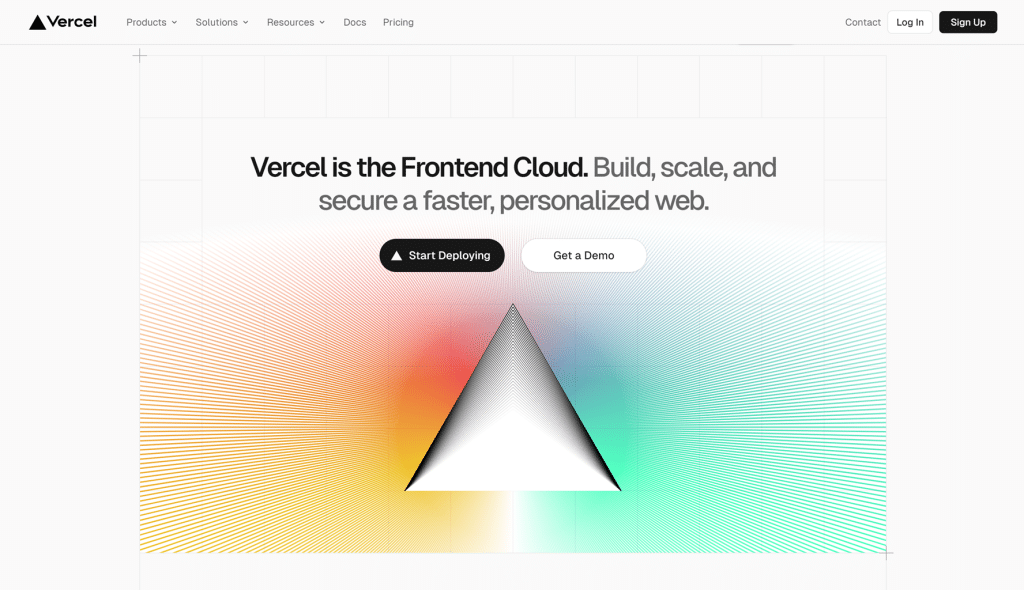 Illustration de Vercel sur la page du deal de Freelance Stack