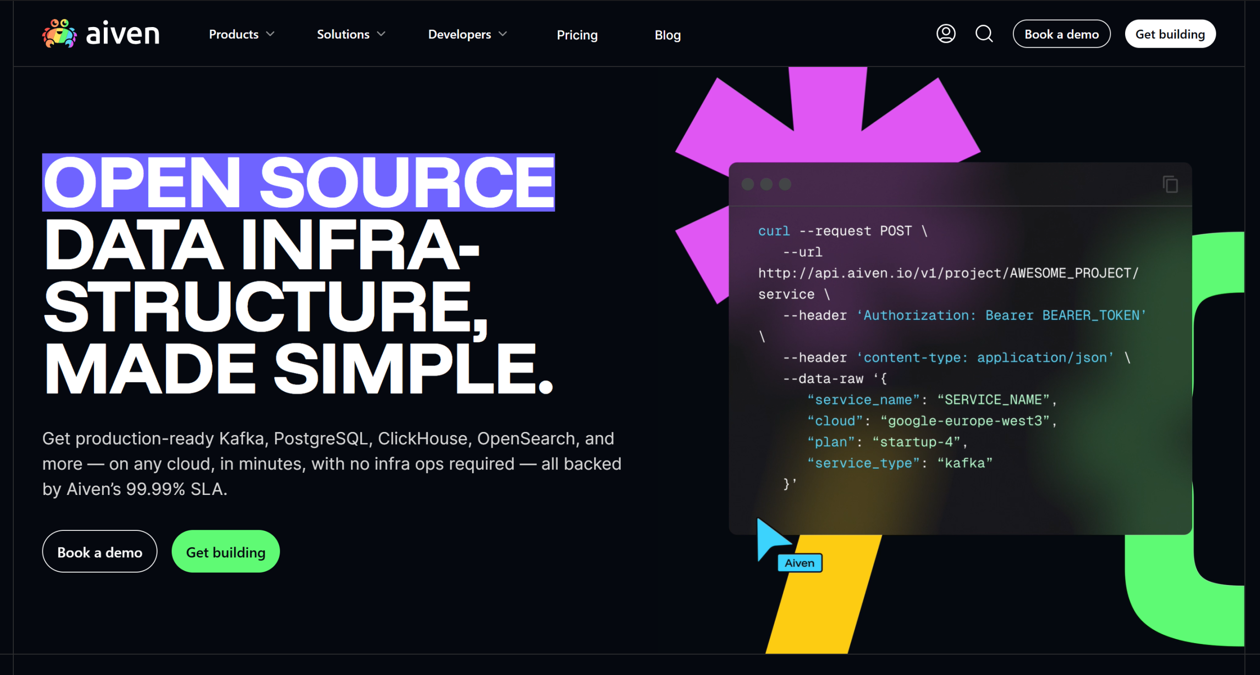 Illustration de Aiven sur la page du deal de Freelance Stack