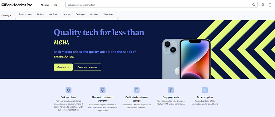 Illustration de Back Market Pro sur la page du deal de Freelance Stack