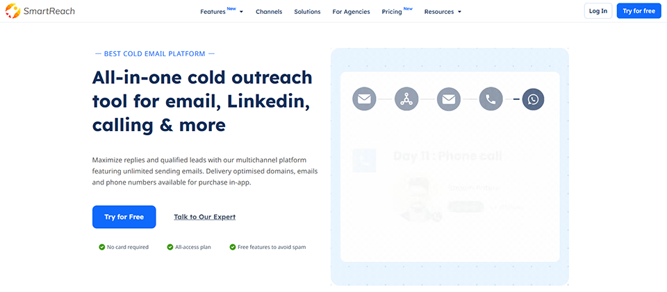 Illustration de SmartReach io sur la page du deal de Freelance Stack