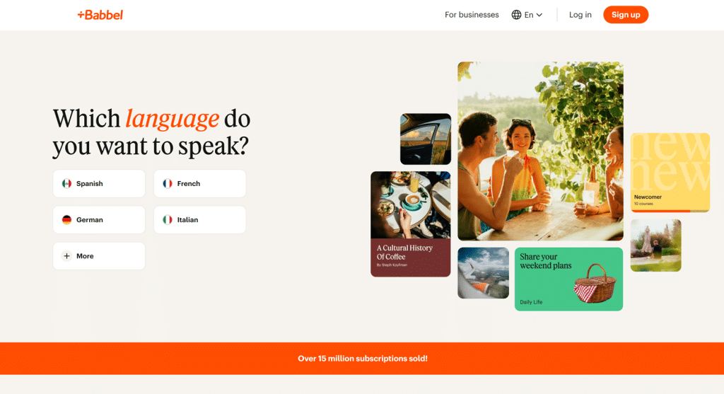 Illustration von Babbel auf der Angebotsseite Freelance Stack
