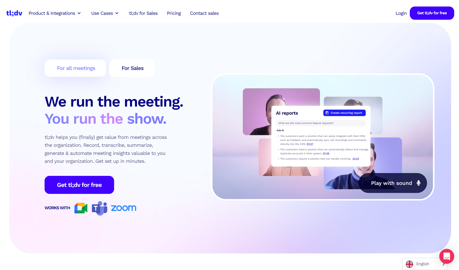 Illustration of Tl;dv on the deal page of Freelance Stack