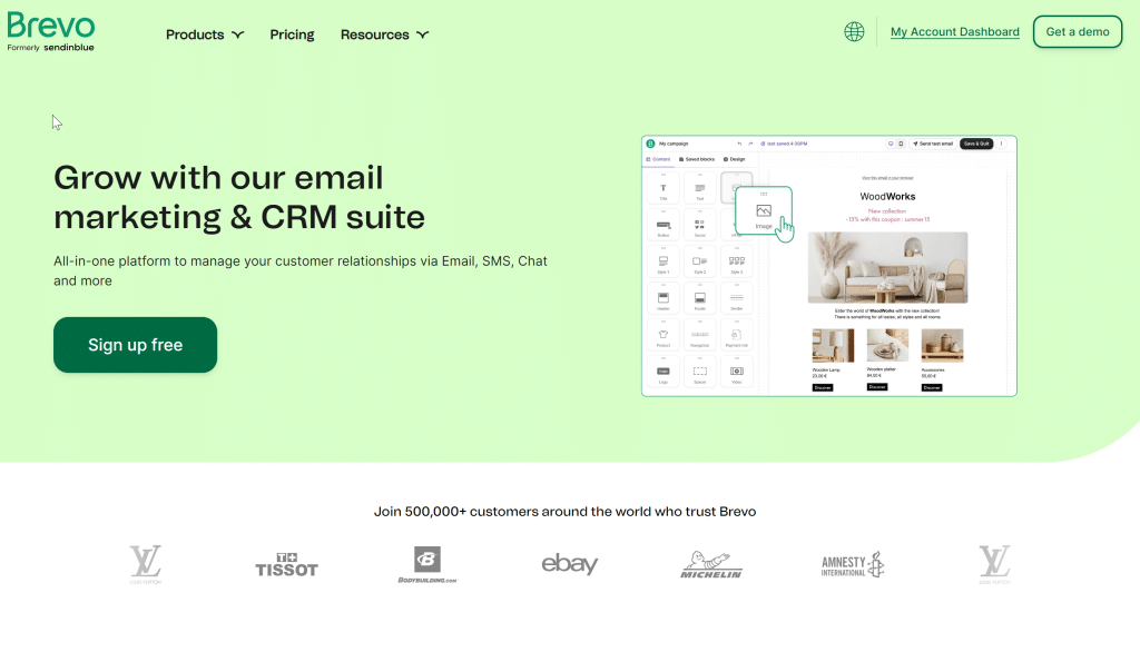 Illustration de l'outil Brevo sur la page du deal de Freelance Stack