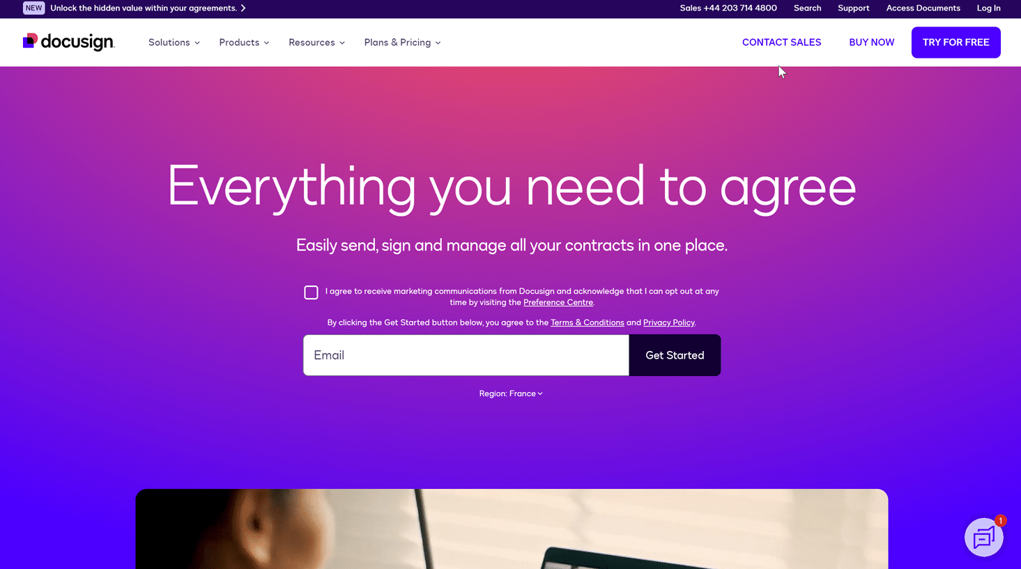 Illustration de l'outil Docusign sur la page du deal de Freelance Stack