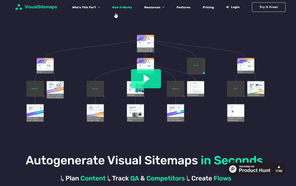 Illustration von VisualSiteMaps auf der Angebotsseite Freelance Stack