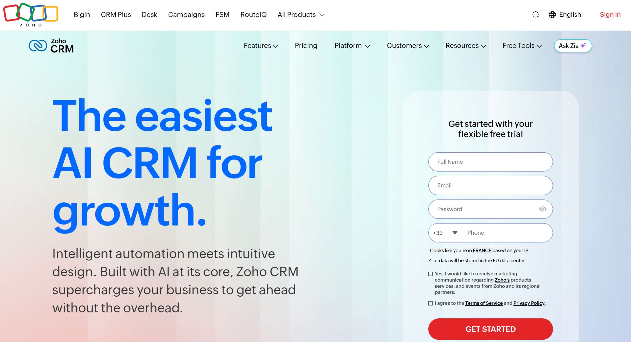 Illustration of Zoho CRM on Freelance Stack's deal page