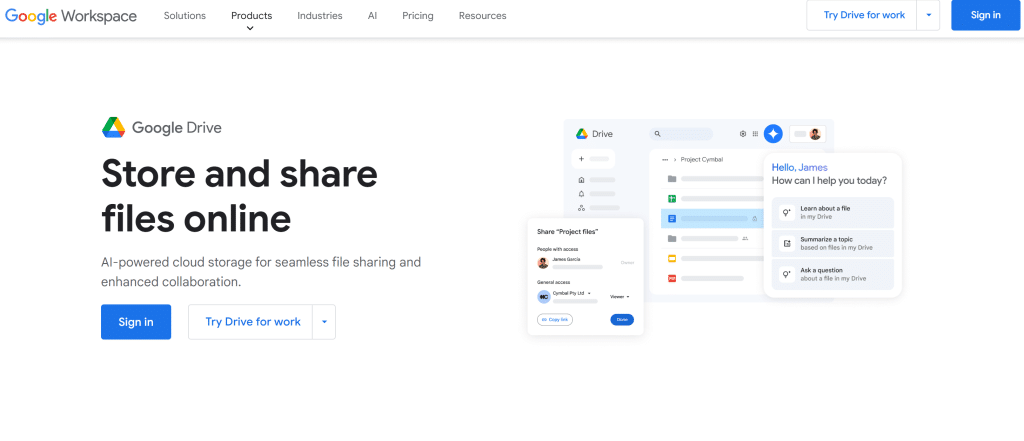 Illustration de Google Drive sur la page du deal de Freelance Stack