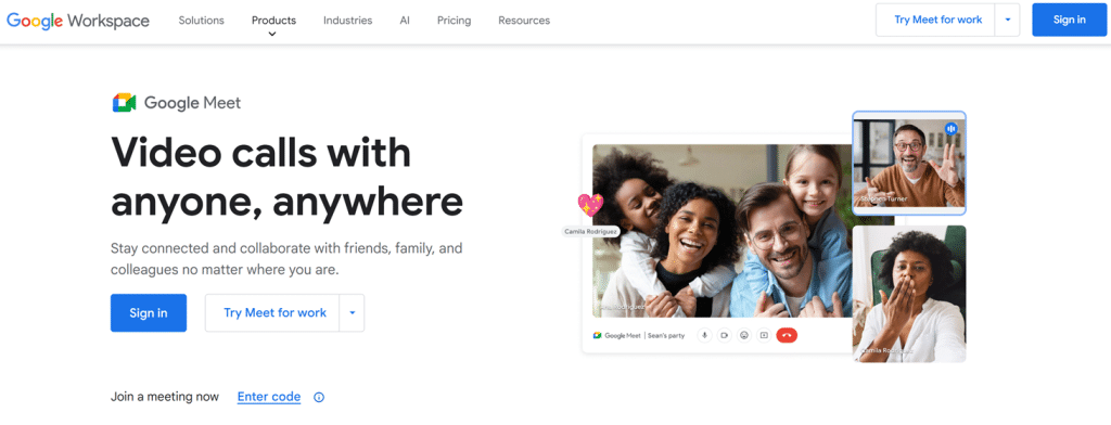 Illustration de Google Meet sur la page du deal de Freelance Stack