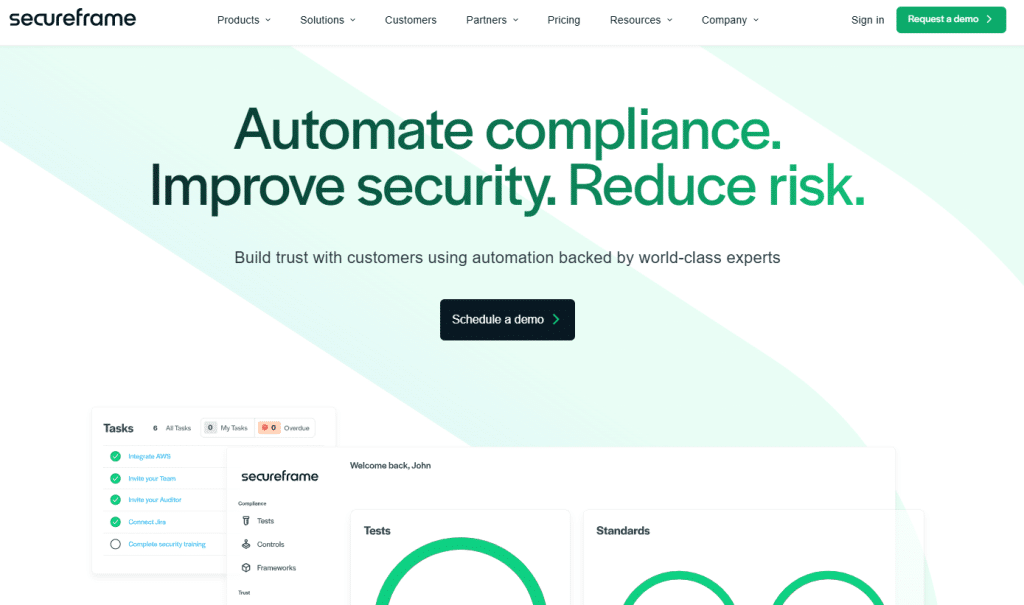 Illustration von Secureframe auf der Angebotsseite Freelance Stack