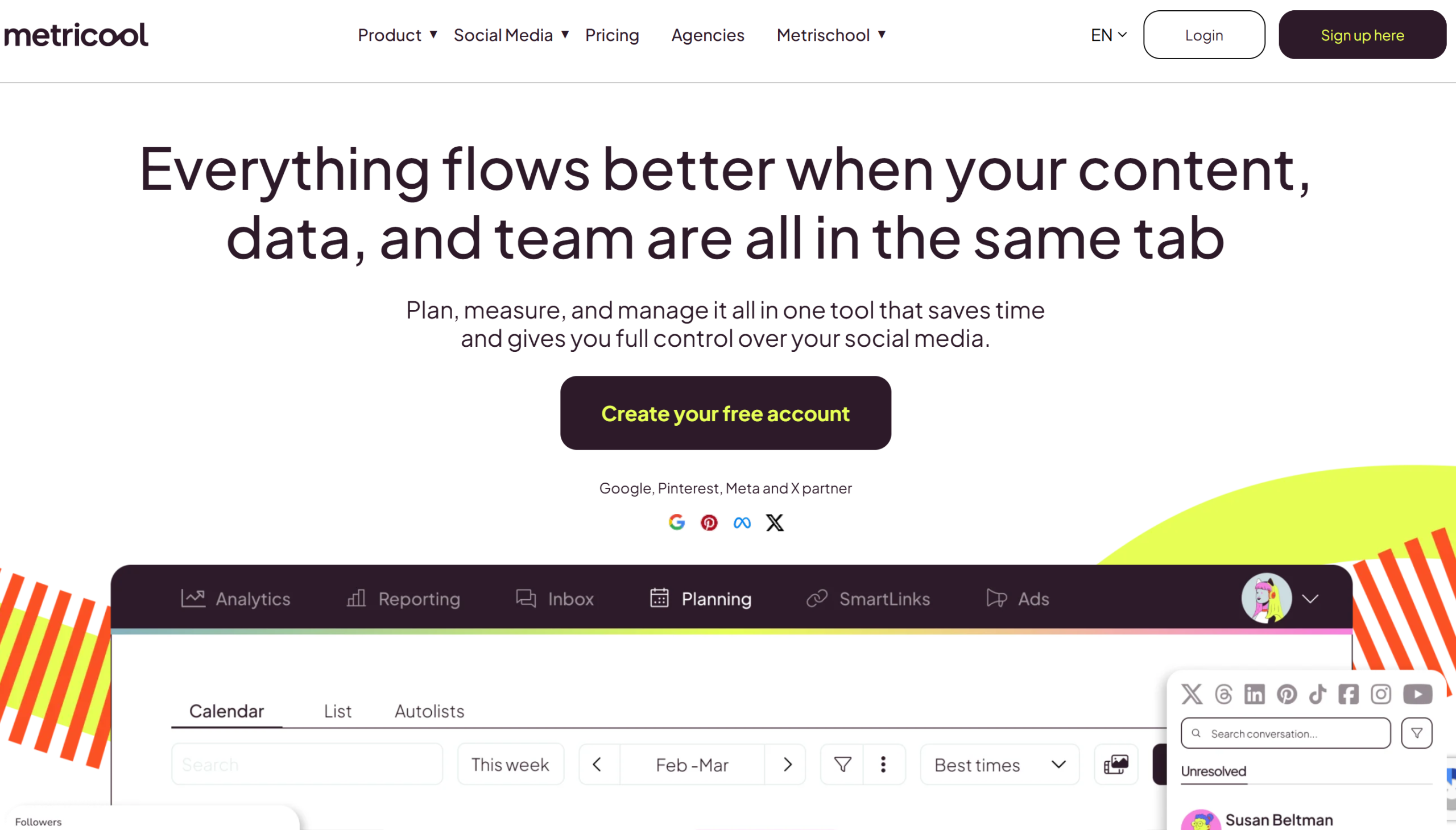 Illustration of Metricool on Freelance Stack's deal page