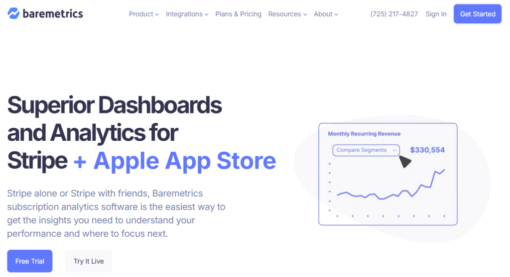 Illustration de Baremetrics sur la page du deal de Freelance Stack
