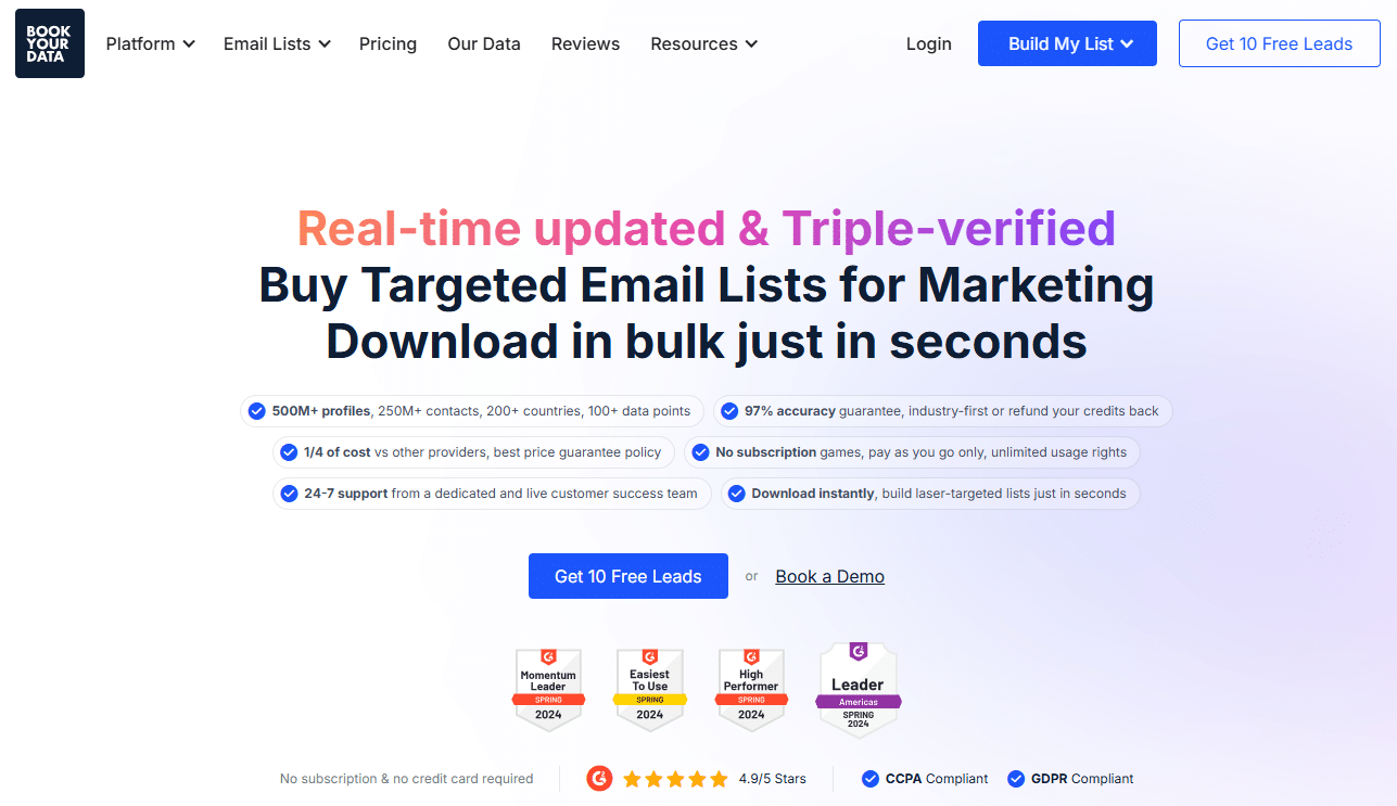 Illustration de BookYourData sur la page du deal de Freelance Stack