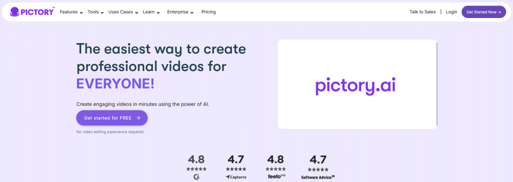 Illustration de Pictory sur la page du deal de Freelance Stack
