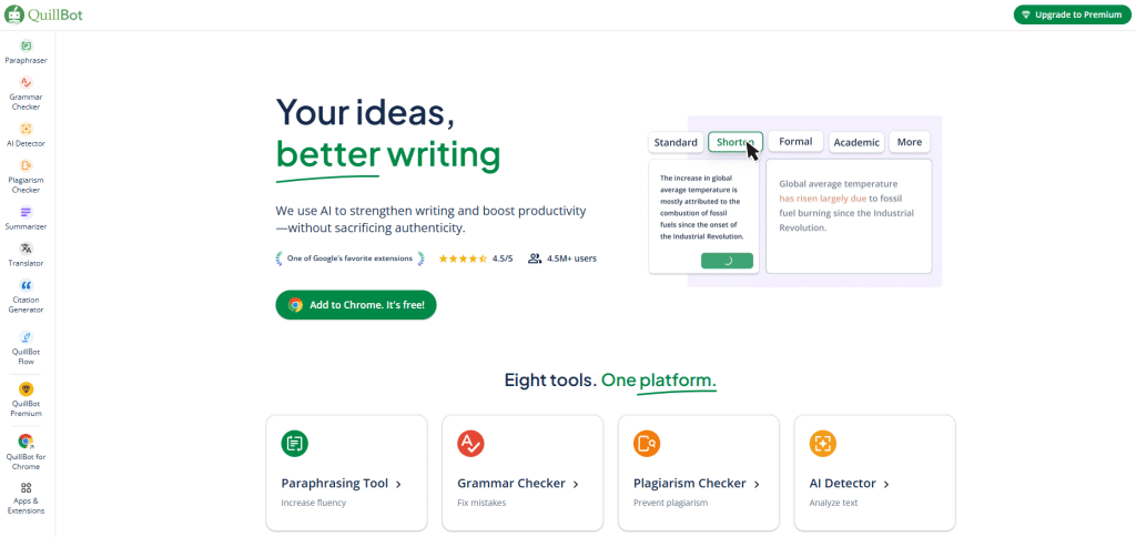 Illustration de Quillbot sur la page du deal de Freelance Stack