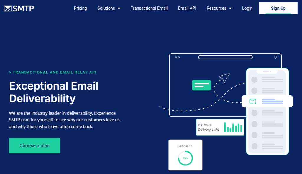 Illustration von SMTP auf der Angebotsseite Freelance Stack