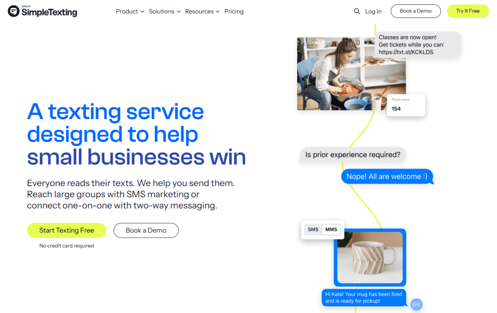 Illustration von SimpleTexting auf der Angebotsseite Freelance Stack