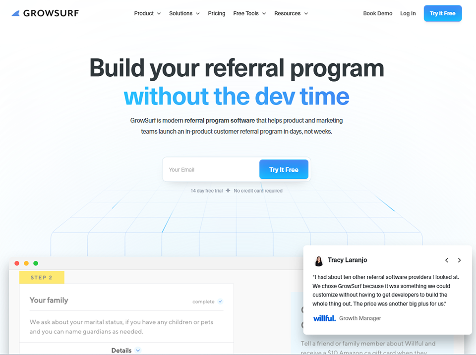 Illustration of GrowSurf on Freelance Stack's deal page