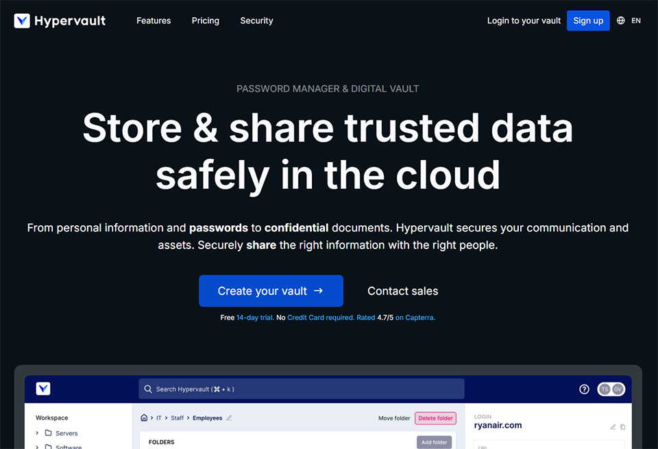 Illustration de Hypervault sur la page du deal de Freelance Stack