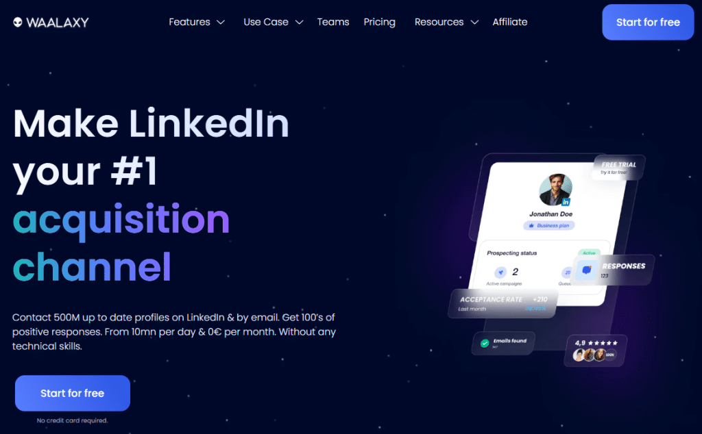 Illustration of Waalaxy on Freelance Stack's deal page