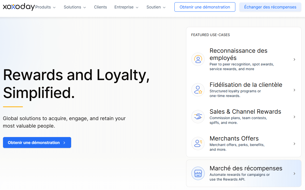 Illustration de Xoxoday sur la page du deal de Freelance Stack