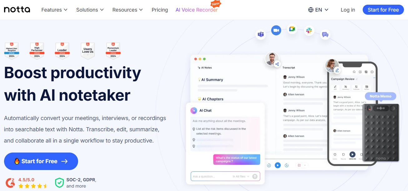 Illustration of Notta on Freelance Stack's deal page
