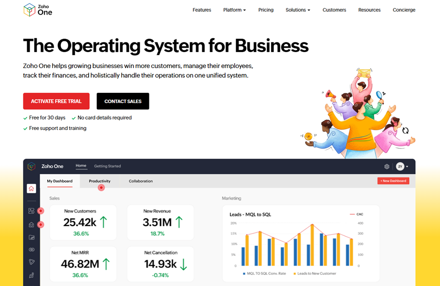 Illustration of Zoho One on Freelance Stack's deal page