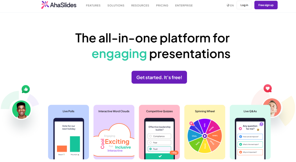 Illustration von AhaSlides auf der Angebotsseite Freelance Stack