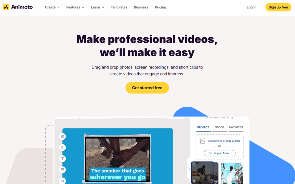 Illustration de Animoto sur la page du deal de Freelance Stack